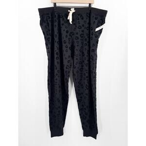 THEO & SPENCE Jogger Size 3X NWT Flocked Animal Print Black Plus Curvy Casual